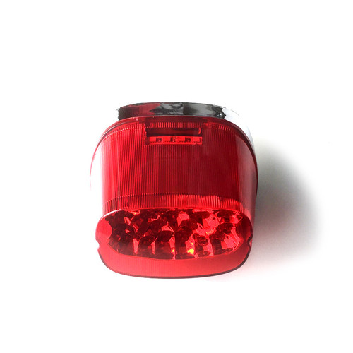 Harley Davidson Red LED taillight with yellow signal light LED, red licence plate LED, and chrome trim
